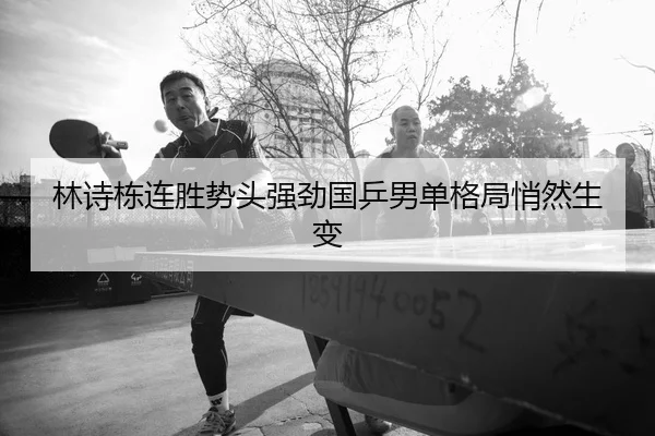 林诗栋连胜势头强劲国乒男单格局悄然生变